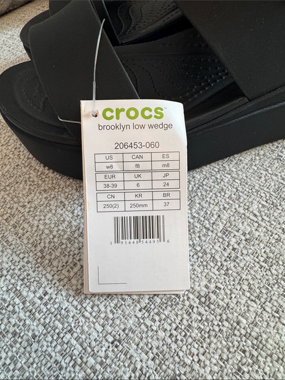 CROCS Black Brooklyn Low Wedge Sandals - Picture 2 of 6